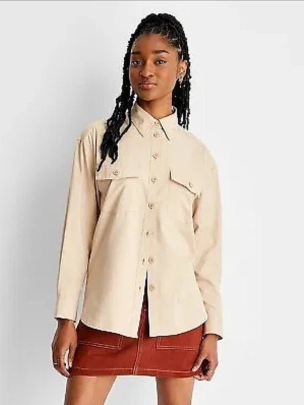 FUTURE COLLECTIVE Women's Long Sleeve Western Button-Down Shirt